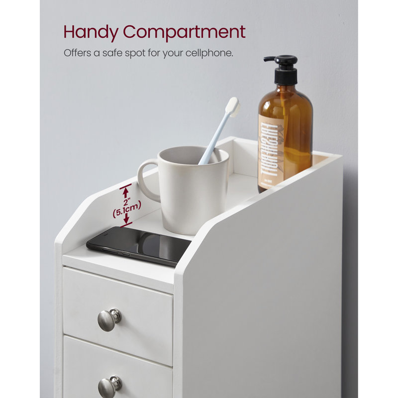 Winston Porter Small Bathroom Storage Cabinet With Slide Out Drawers ...